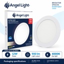 LED round recessed panel light 168mm 12W 4000K white