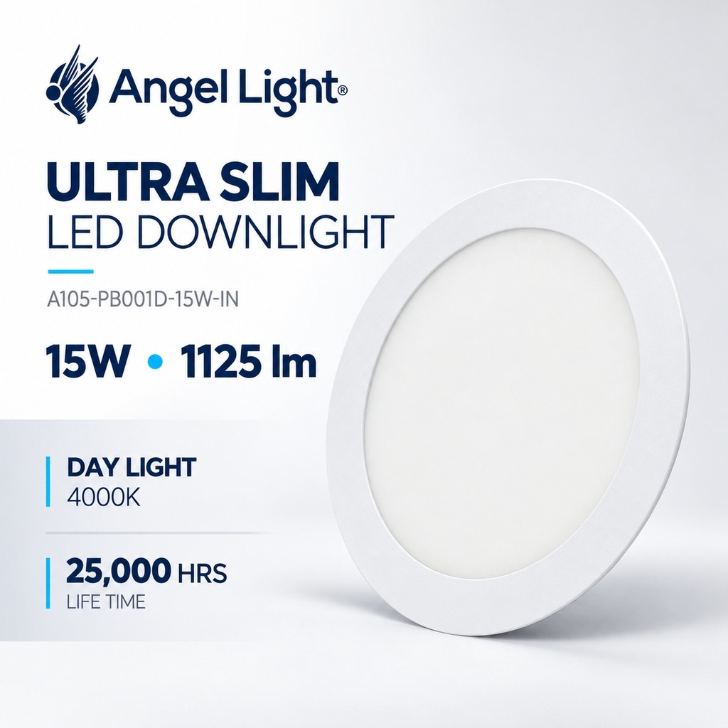 LED round recessed panel light 188mm 15w 4000K white