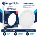 LED round recessed panel light 188mm 15w 4000K white