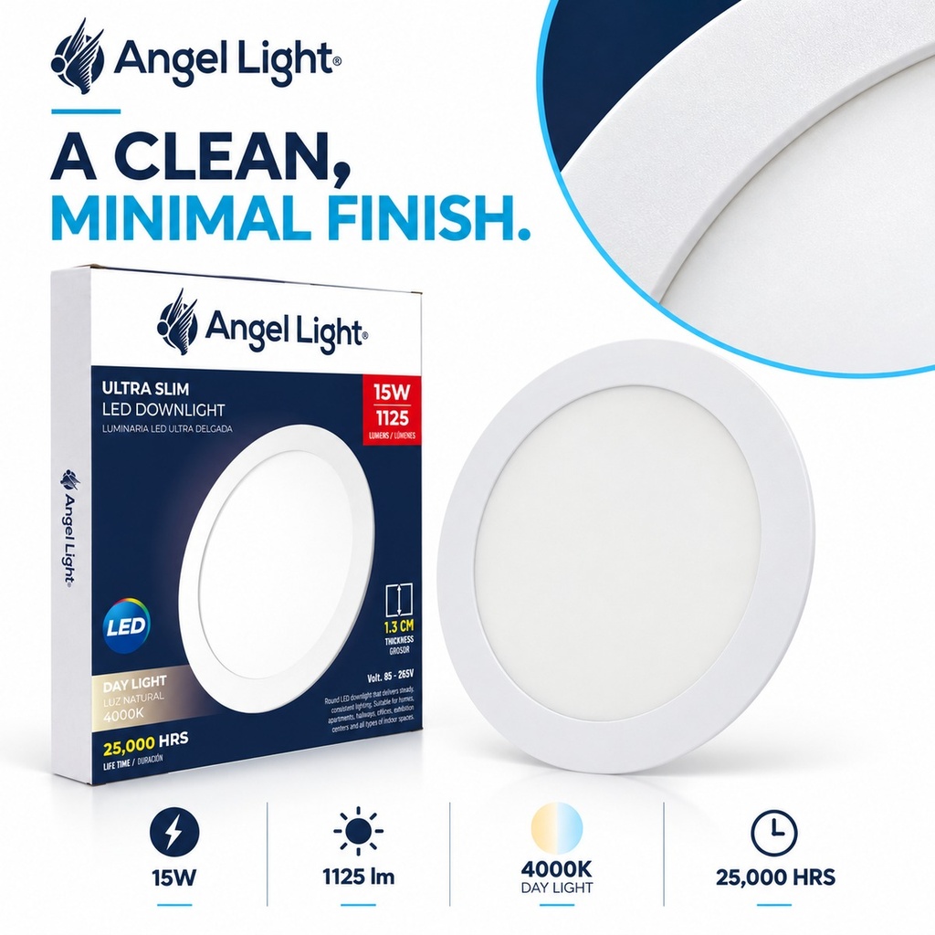 LED round recessed panel light 188mm 15w 4000K white