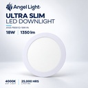 LED round recessed panel light 221mm 18w 4000K white