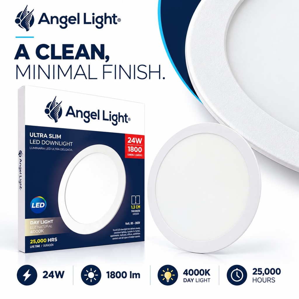 LED round recessed panel light 293mm 24w 4000K white