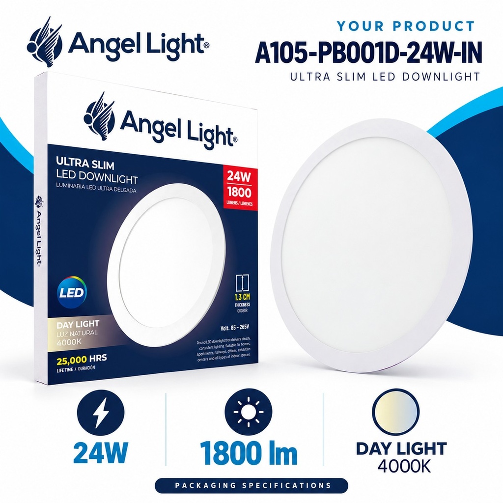 LED round recessed panel light 293mm 24w 4000K white
