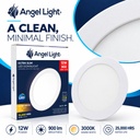 LED round recessed panel light 168mm 12w 3000K white