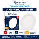 LED round recessed panel light 168mm 12w 3000K white