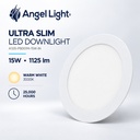 LED round recessed panel light 188mm 15w 3000K white