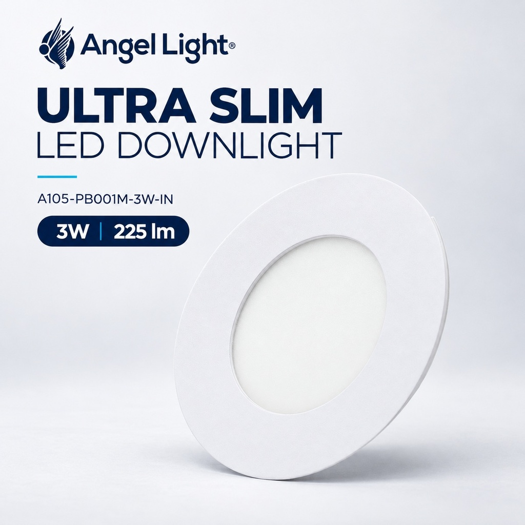 LED round recessed panel light 82mm 3w 3000K white