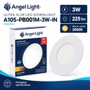 LED round recessed panel light 82mm 3w 3000K white