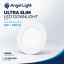LED round recessed panel light 118mm 6w 3000K white