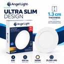 LED round recessed panel light 118mm 6w 3000K white