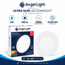 LED round recessed panel light 118mm 6w 3000K white
