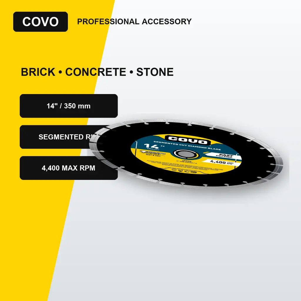 Segmented Diamond Cutting Blade / For Rough Concrete / Dry / 1 Piece / 14" (350mm)