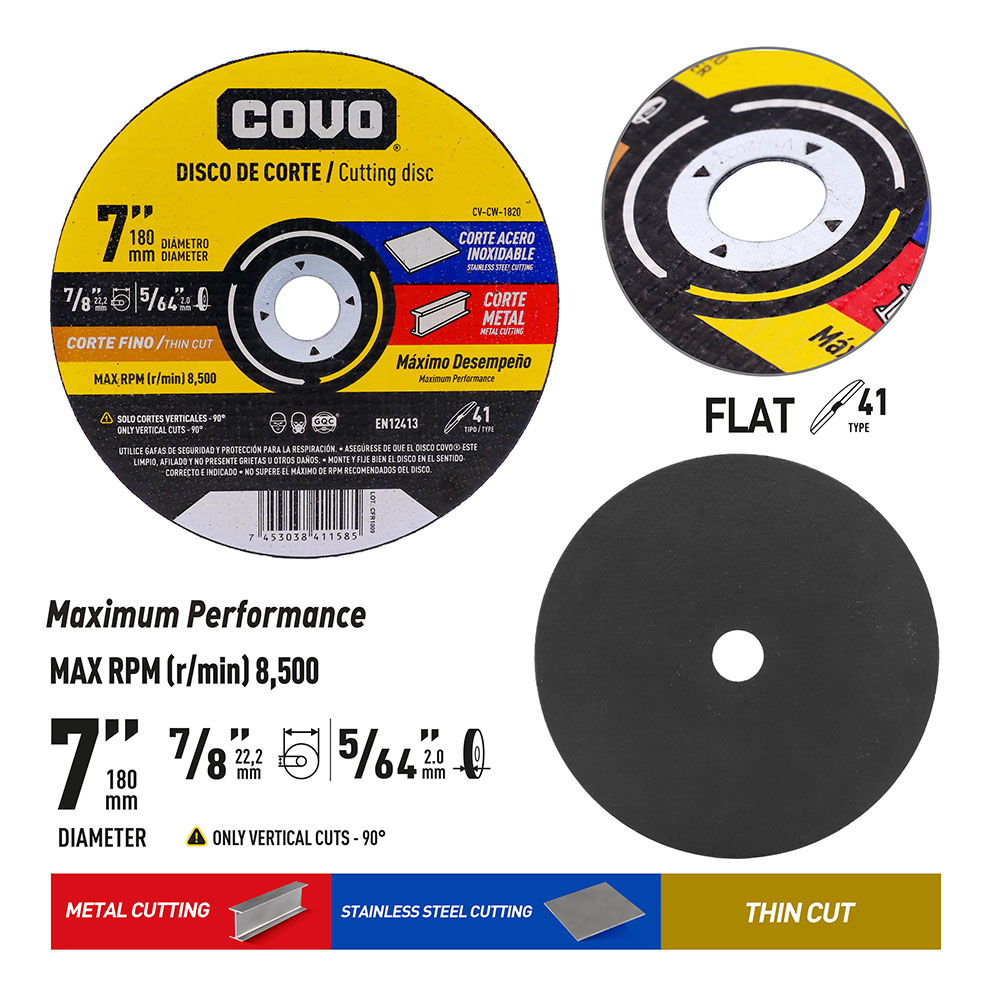 7" Thin Cutting Disc - Metal & INOX