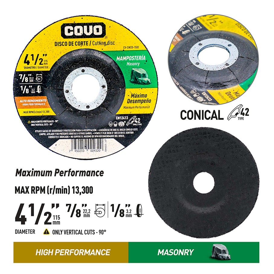 4-1/2" Depressed-Center Cutting Disc - Masonry