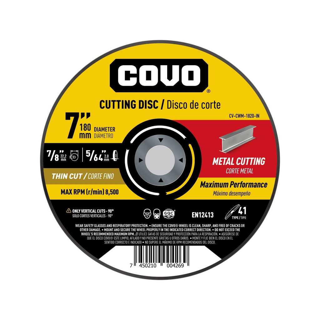 7" Thin Cutting Disc - Metal
