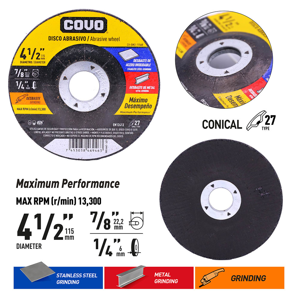 4-1/2" Grinding Disc - Metal & INOX
