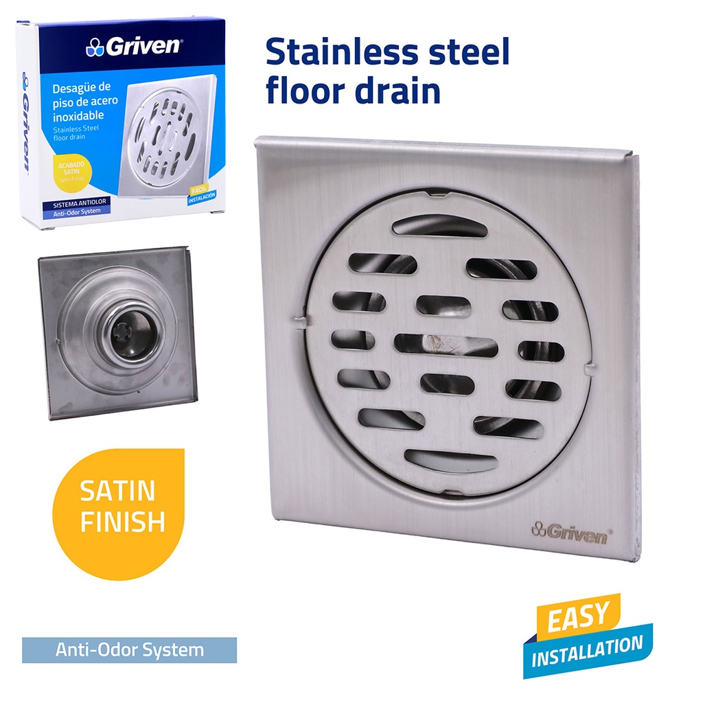 Stainless Steel Floor Drain - Stainless Steel 201 - 4" (10x10cm) - 150g - Stain