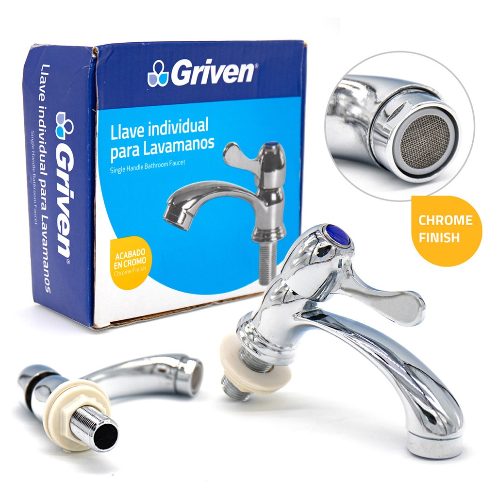 Single Handle Bathroom Faucet - Zinc - 300g - Chrome