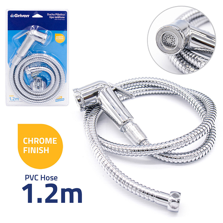 Bidet Shower Head - ABS - 1.2m Stainless Steel Hose - 230g