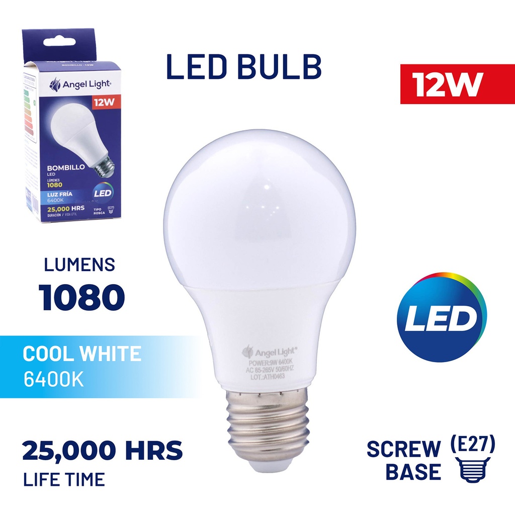 LED BULB A60 12W 6400K-2 Year Warranty
