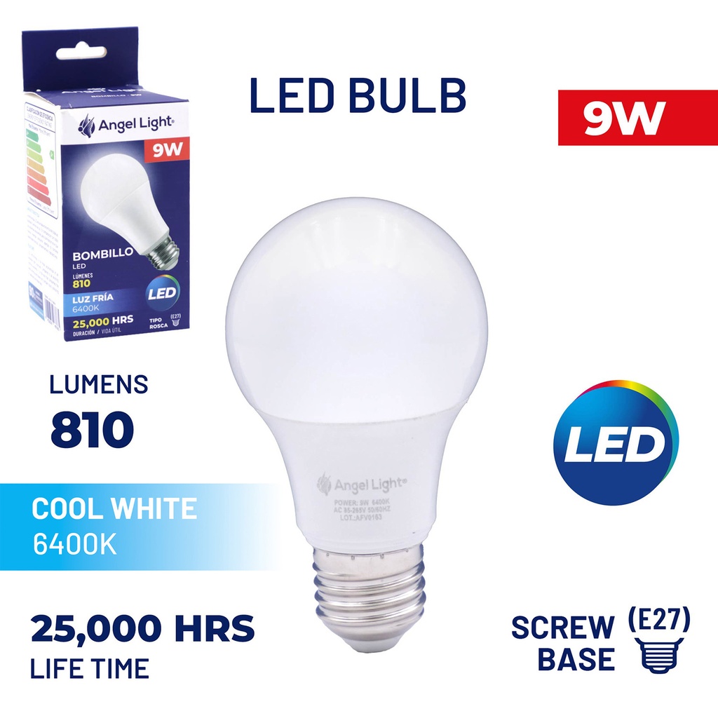 LED Bulb A60 9W 6400K-2 Year Warranty