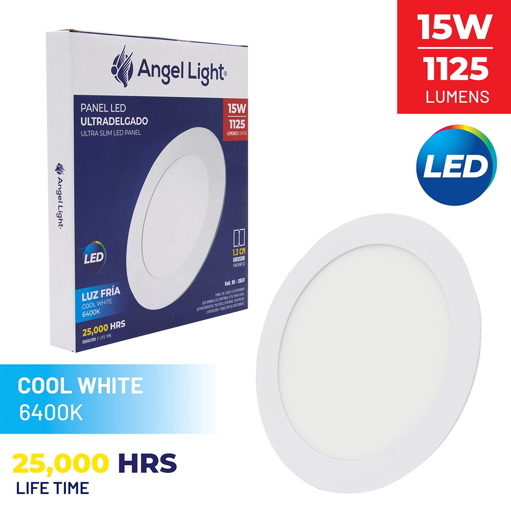 LED round recessed panel light 188mm 15W 6400K