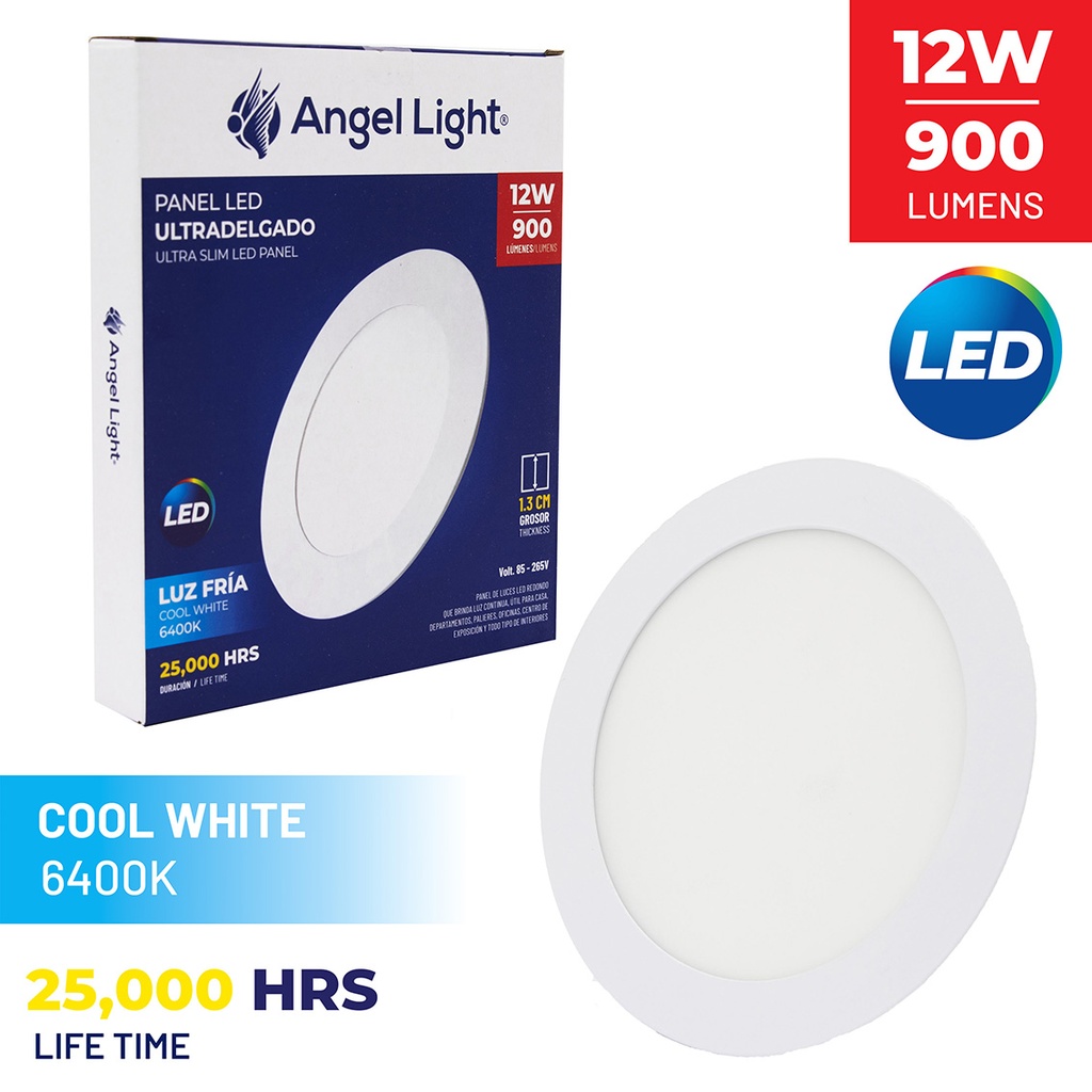 LED round recessed panel light 168mm 12W 6400K