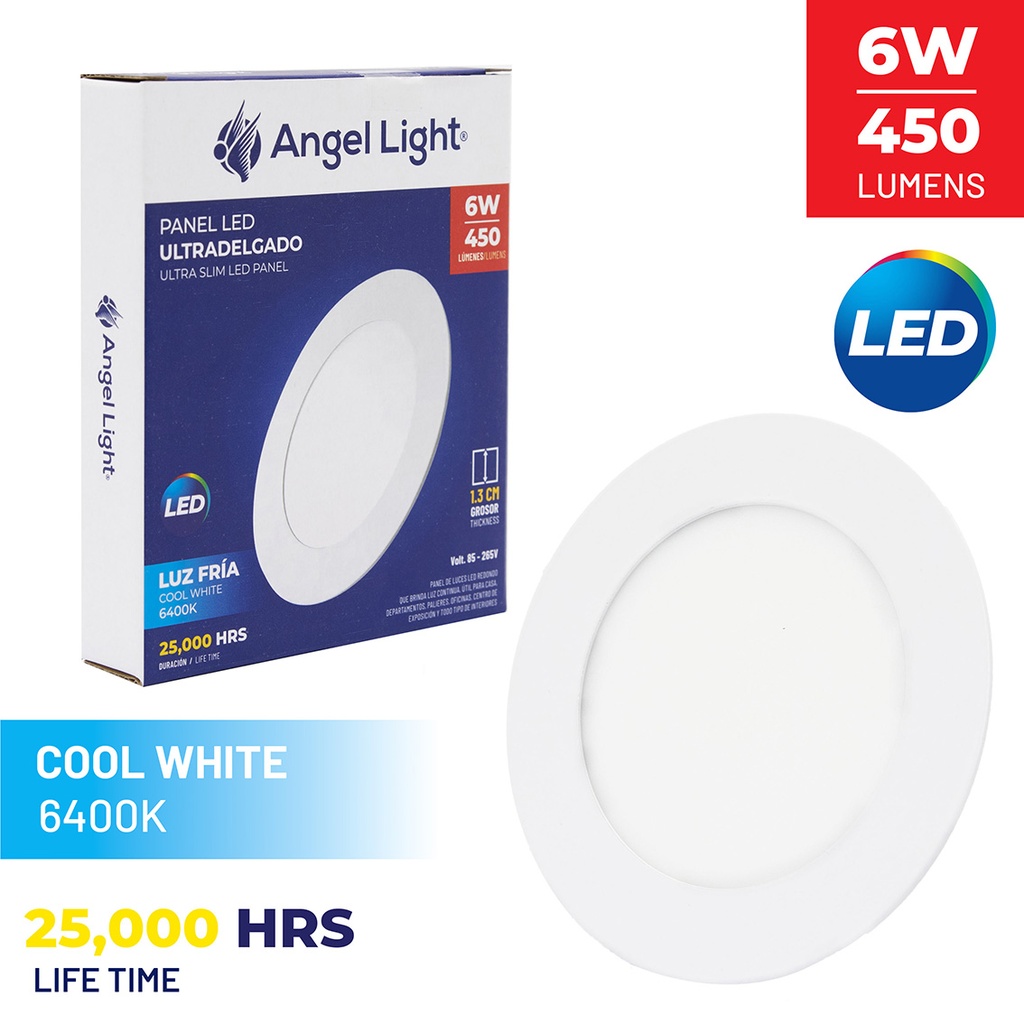 LED round recessed panel light 118mm 6w 6400K