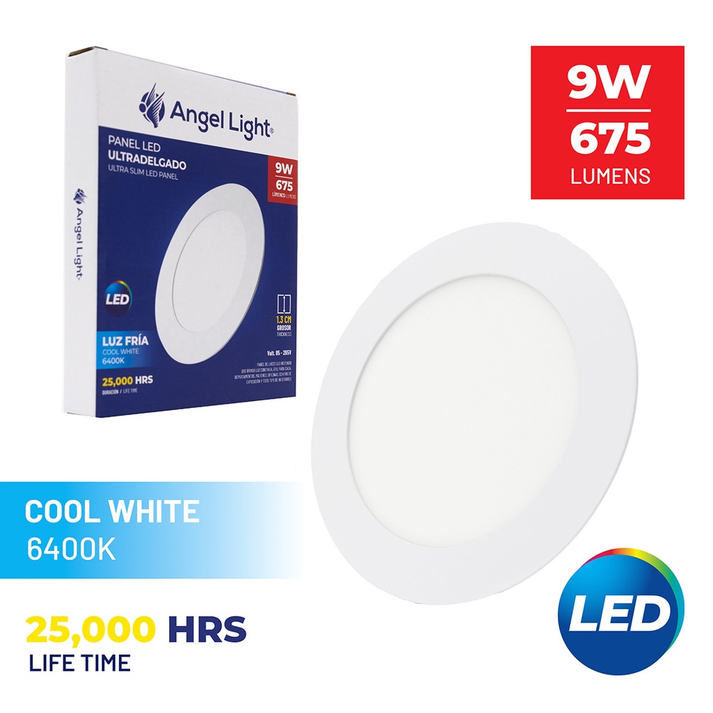 LED round recessed panel light 146mm 9w 6400K