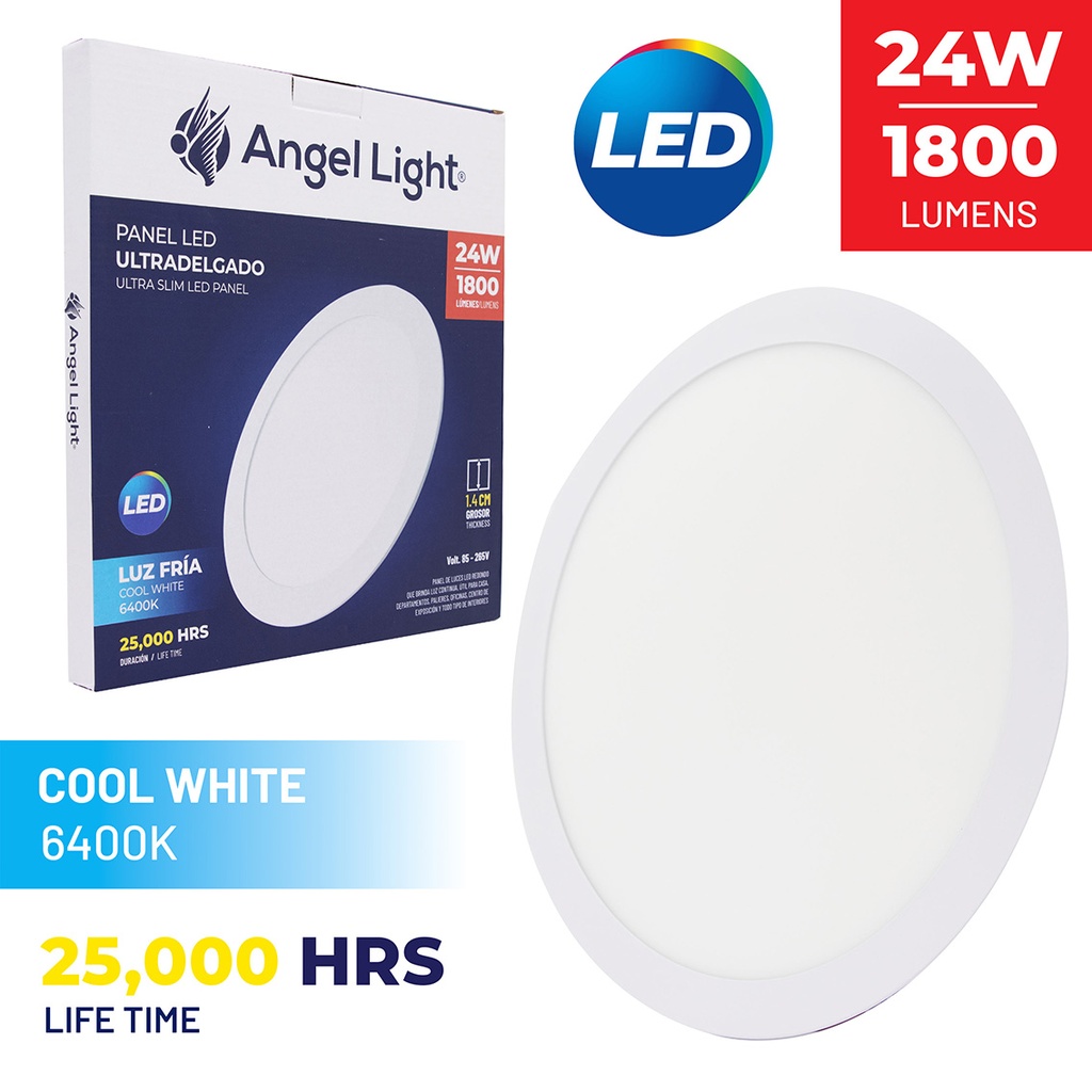 LED round recessed panel light 293mm 24w 6400k