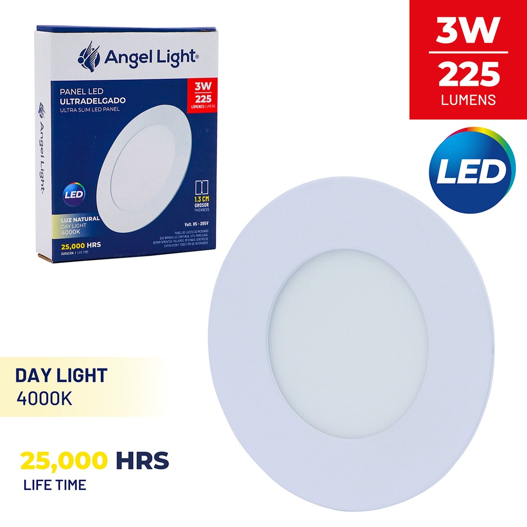 LED round recessed panel light 82mm 3w 4000K white