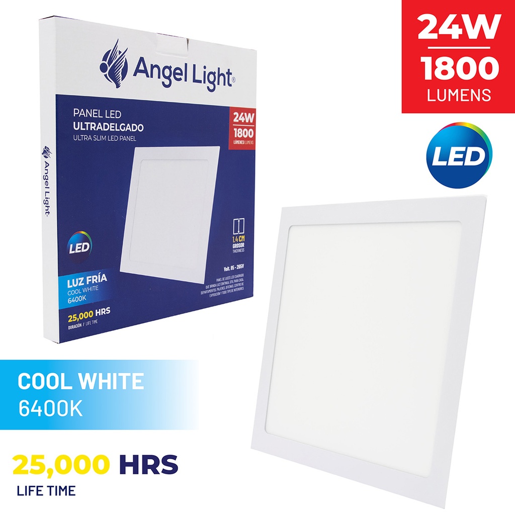 LED square recessed panel light 292mm 24w 6400K white