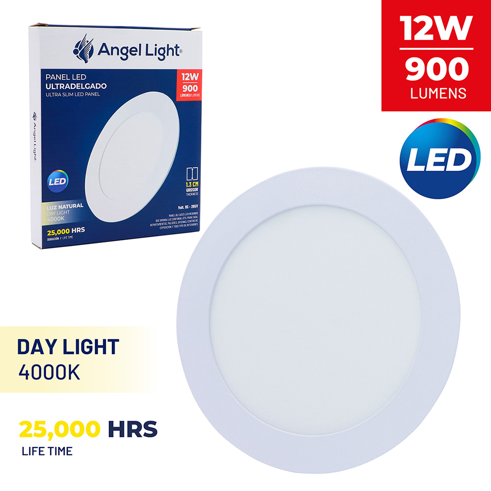 LED round recessed panel light 168mm 12W 4000K white