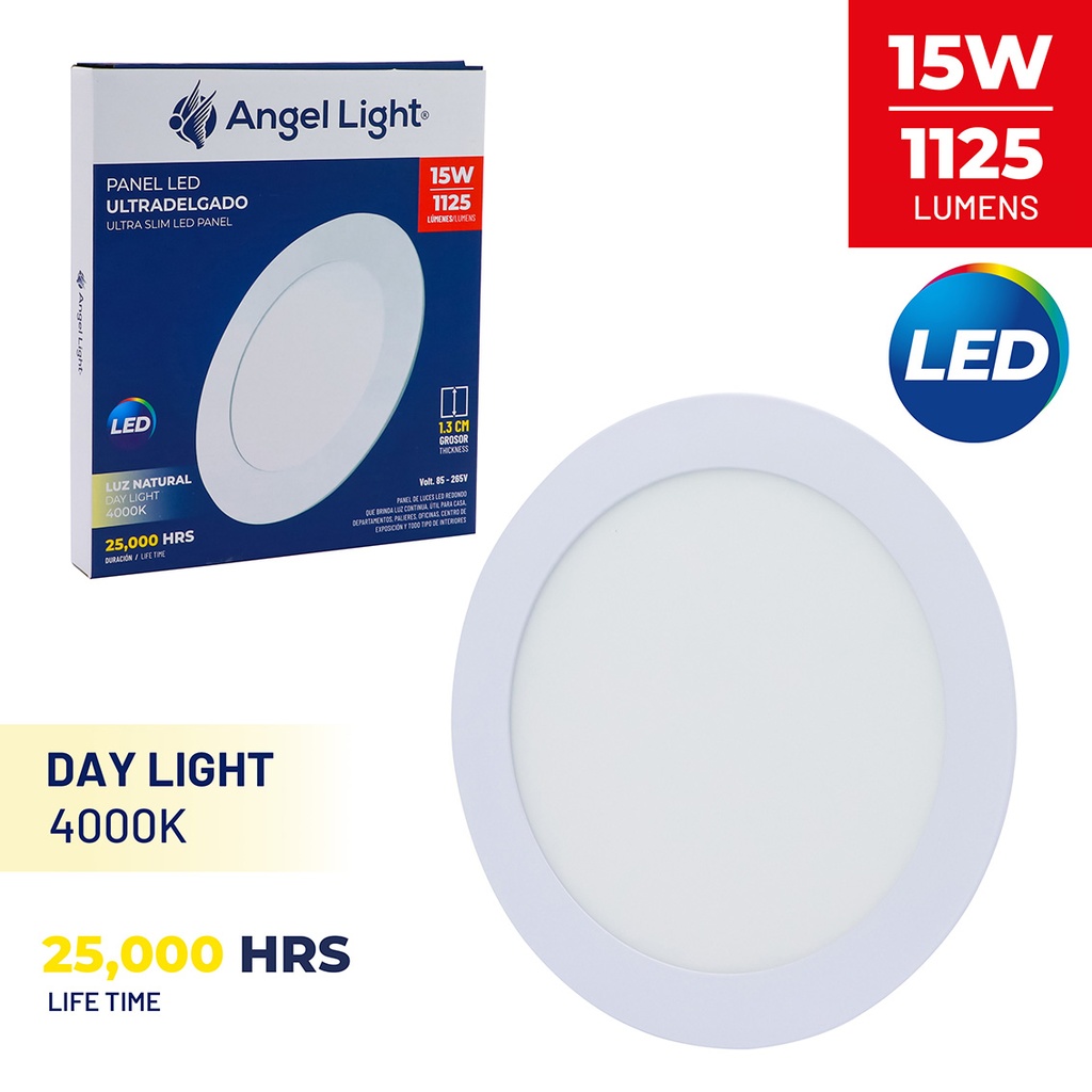 LED round recessed panel light 188mm 15w 4000K white