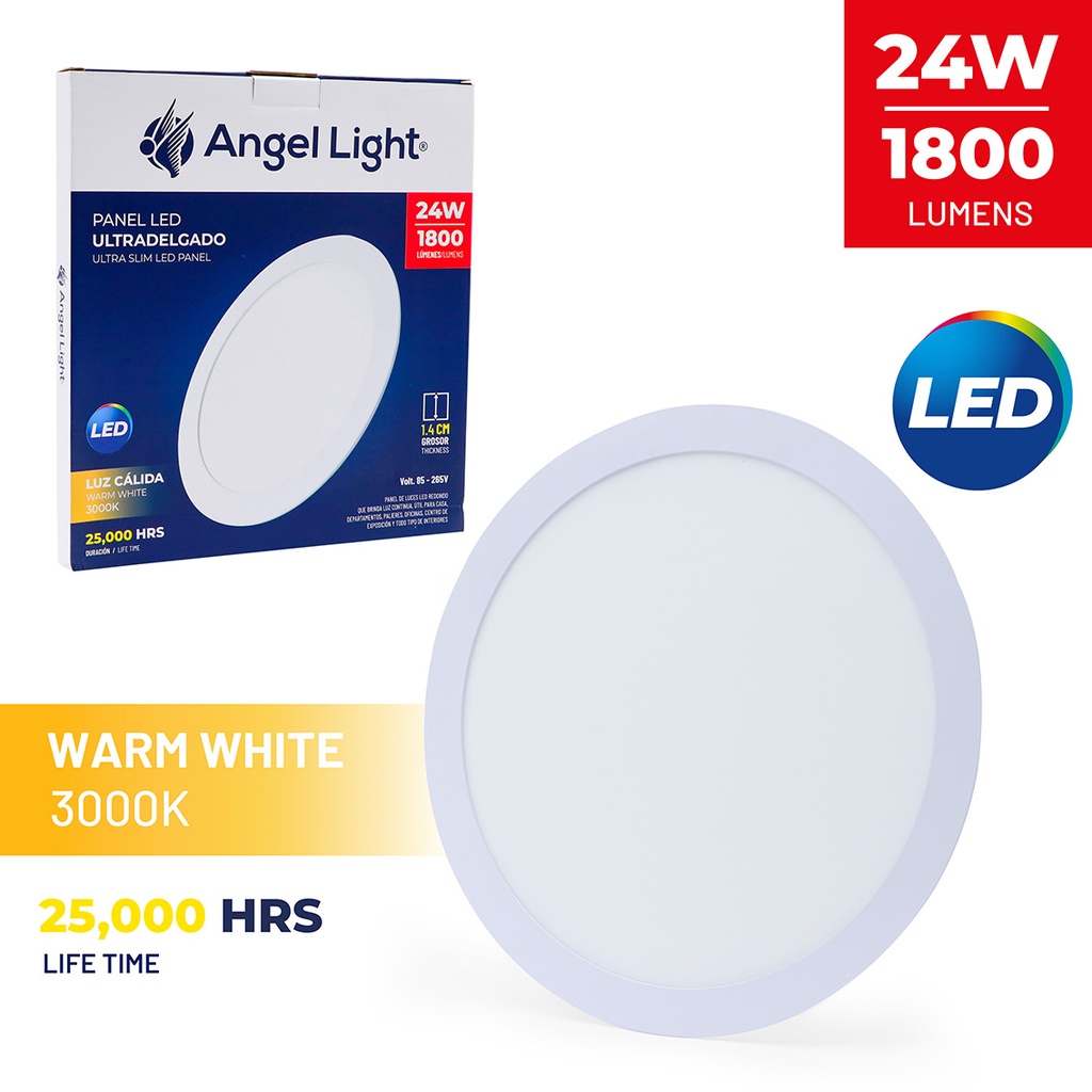 LED round recessed panel light 293mm 24w 3000K white