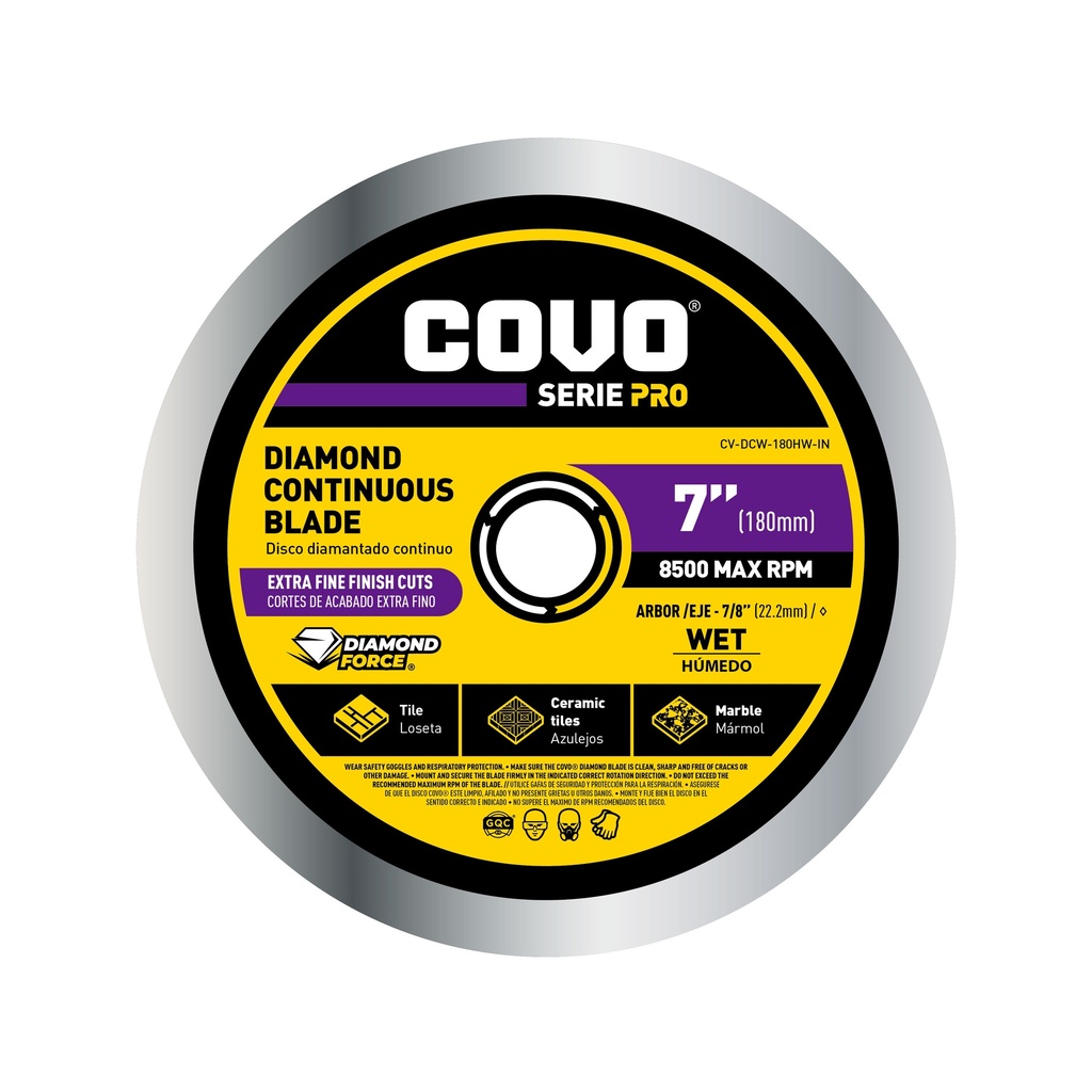 7" Continuous Rim Diamond Blade - Fine Cutting