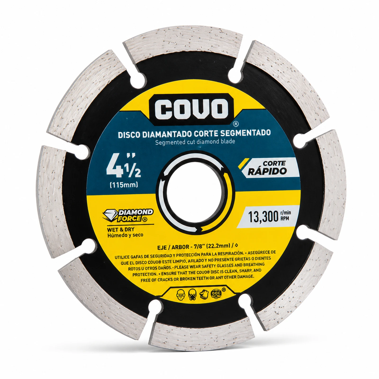 Segmented Diamond Cutting Blade / Wet & Dry / 1 Piece / 4 1/2" (115mm)