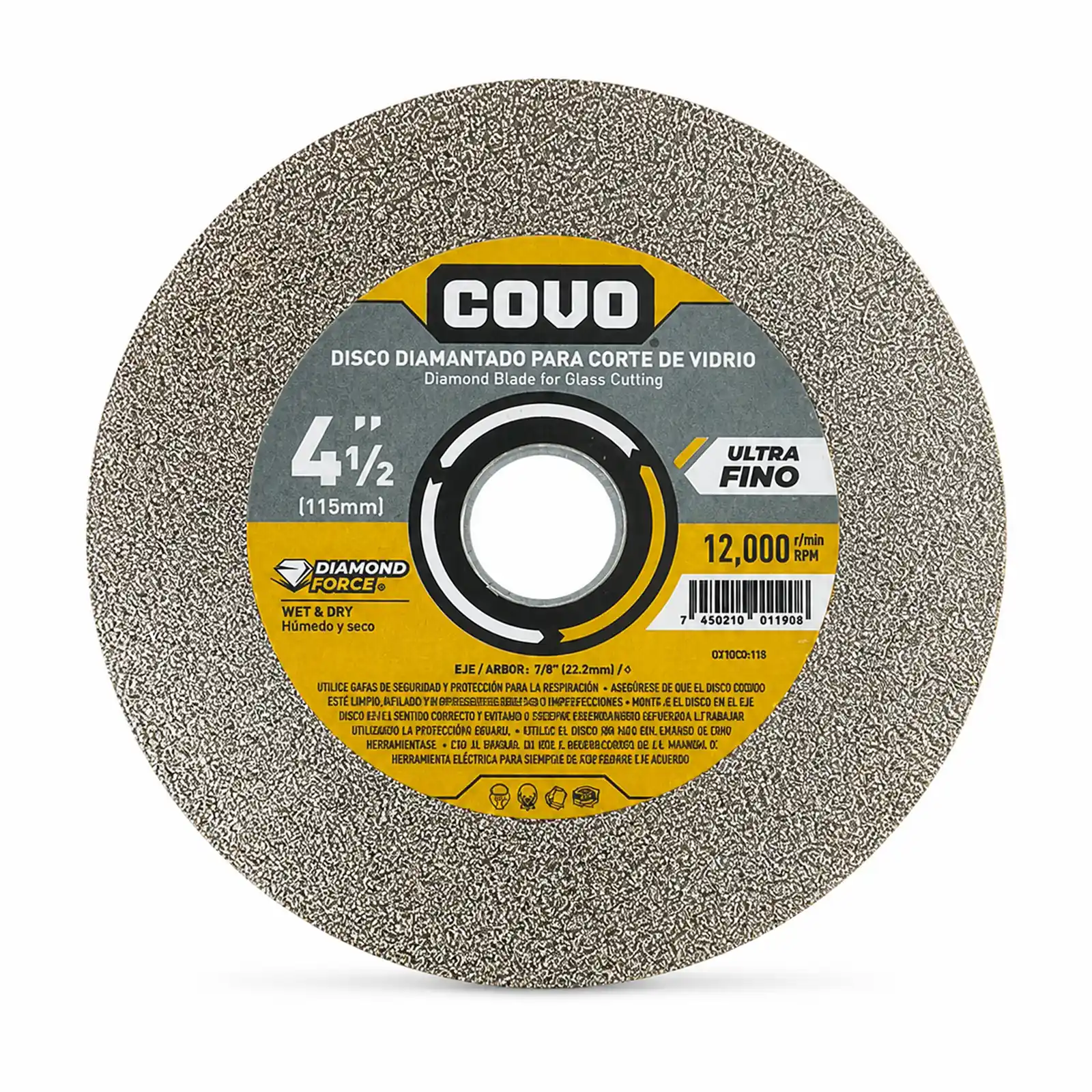 Diamond Blade / For Ultra Fine Glass Cutting / Wet & Dry / 1 Piece / 4-1/2" (115mm)