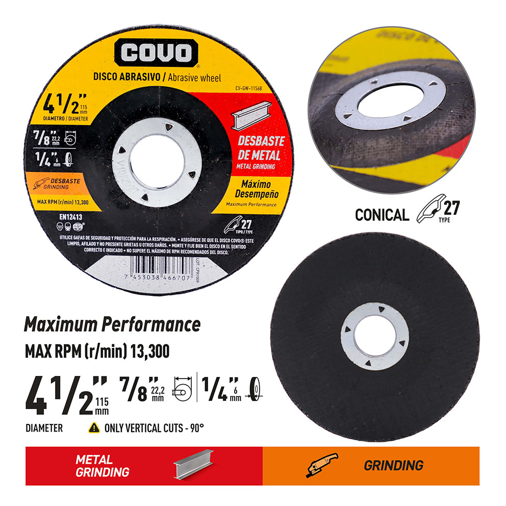 4-1/2" Grinding Disc - Metal & INOX