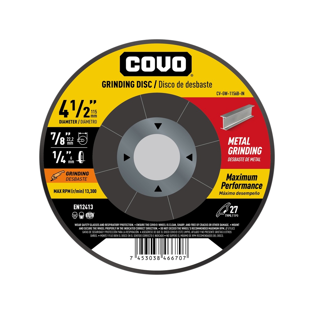 4-1/2" Grinding Disc - Metal & INOX