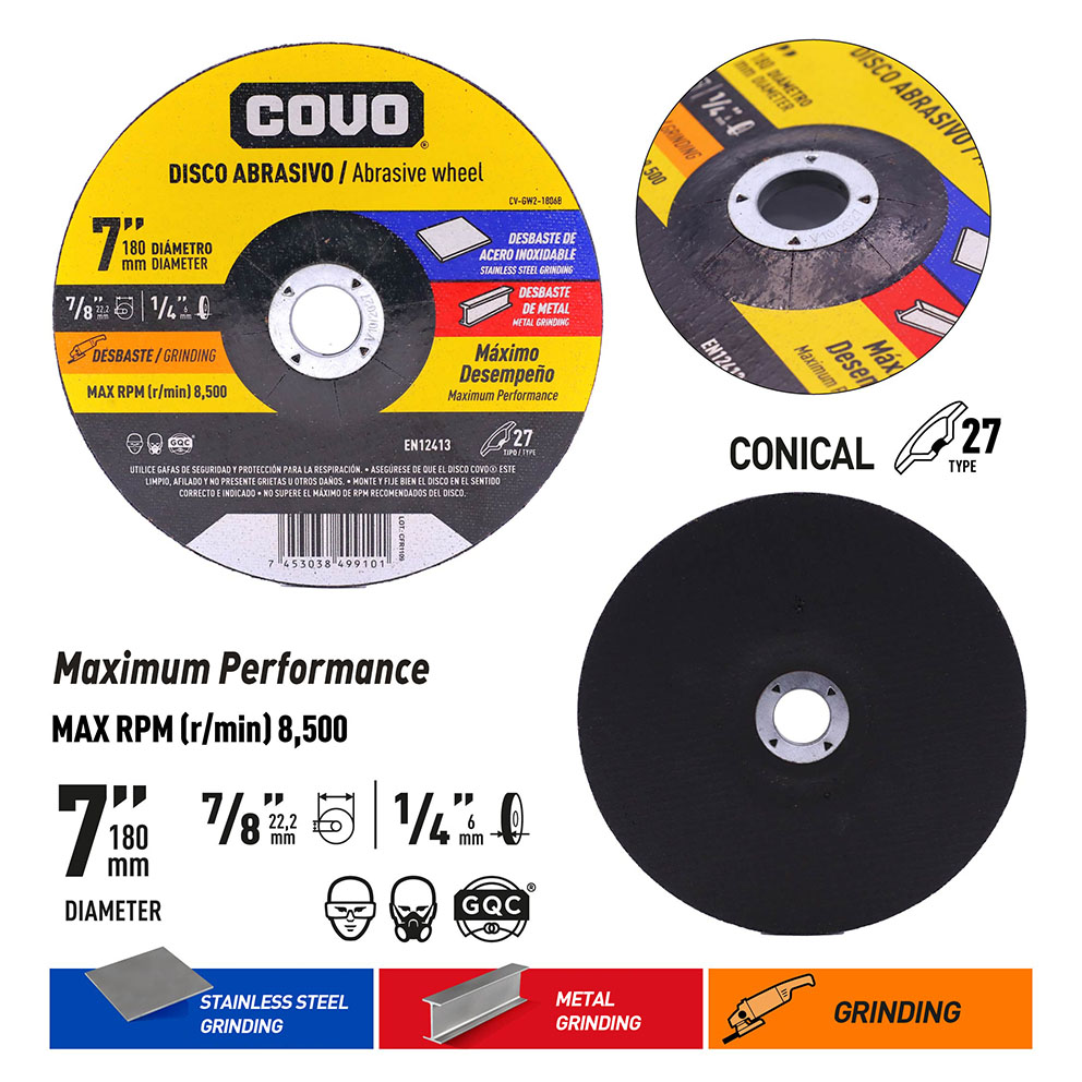 7" Grinding Disc - Metal & INOX