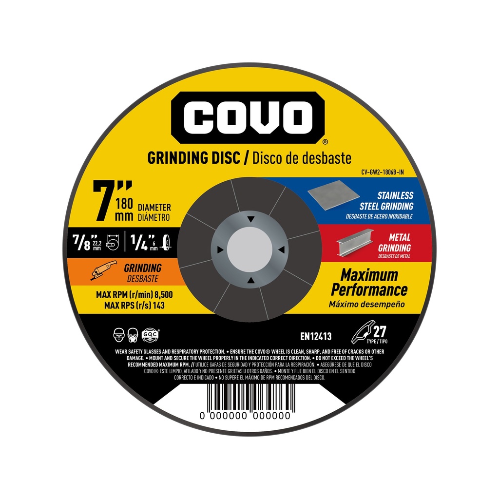 7" Grinding Disc - Metal & INOX