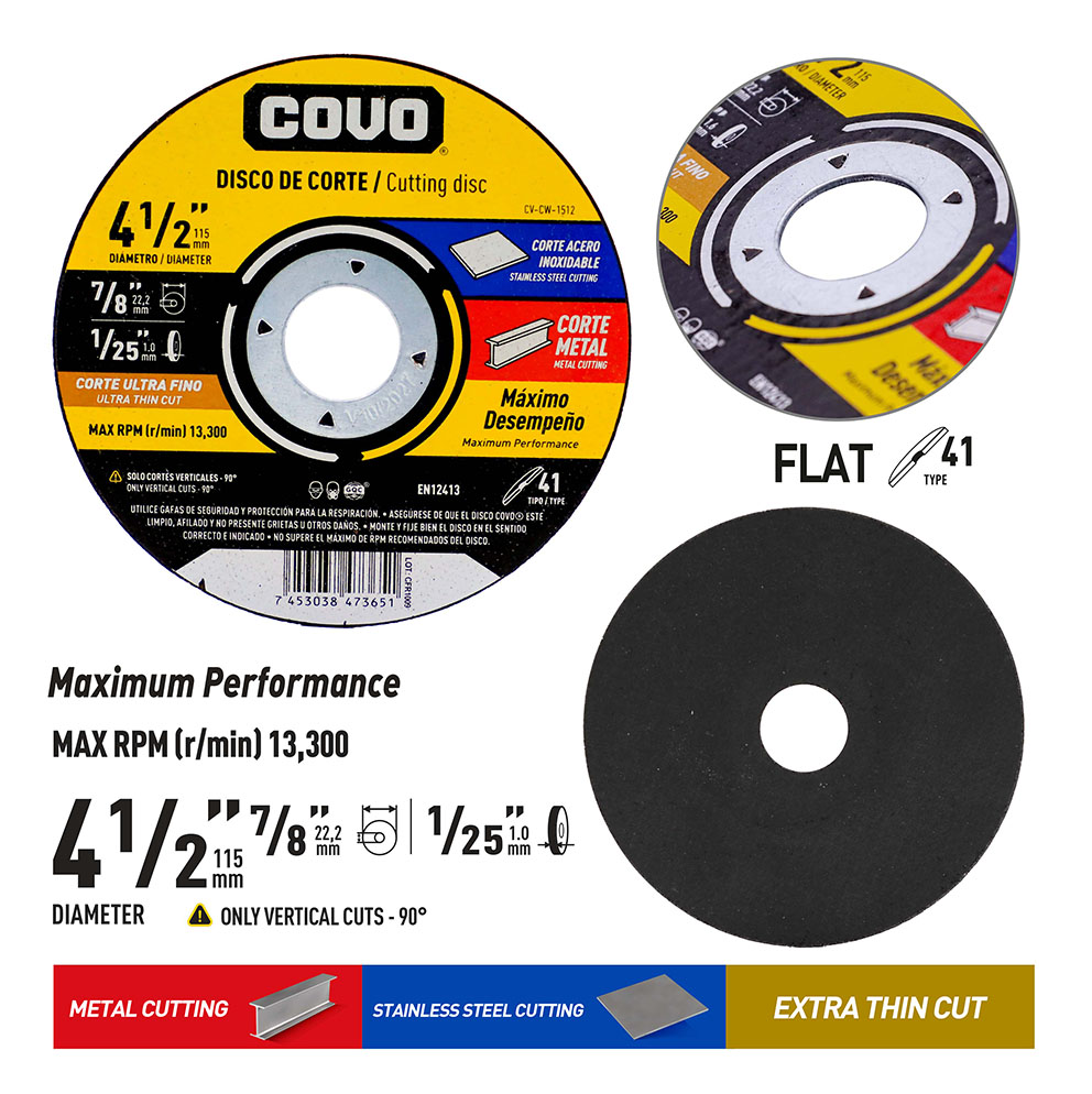 4-1/2" Ultra-Thin Cutting Disc - Metal & INOX