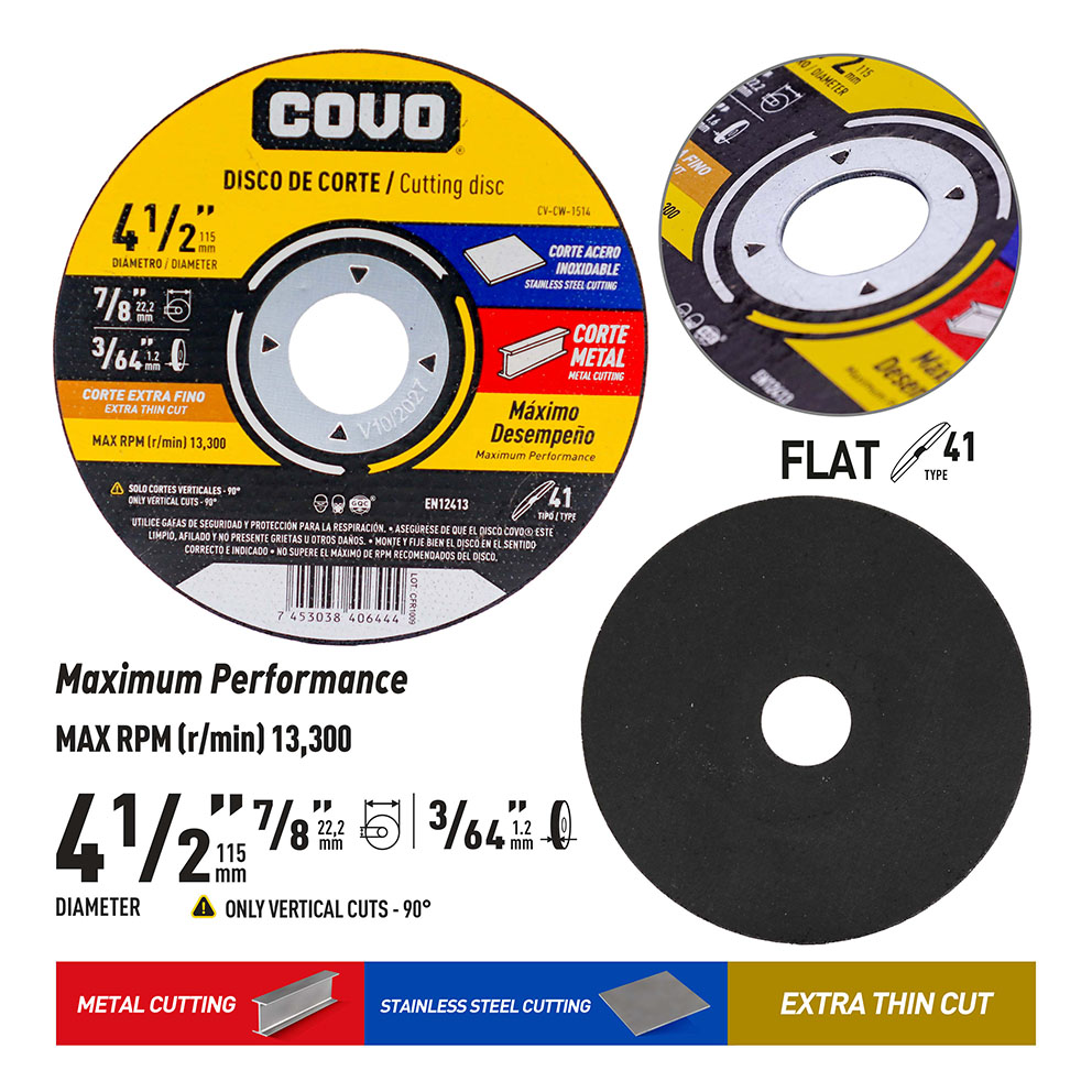 4-1/2" Ultra-Thin Cutting Disc - Metal & INOX