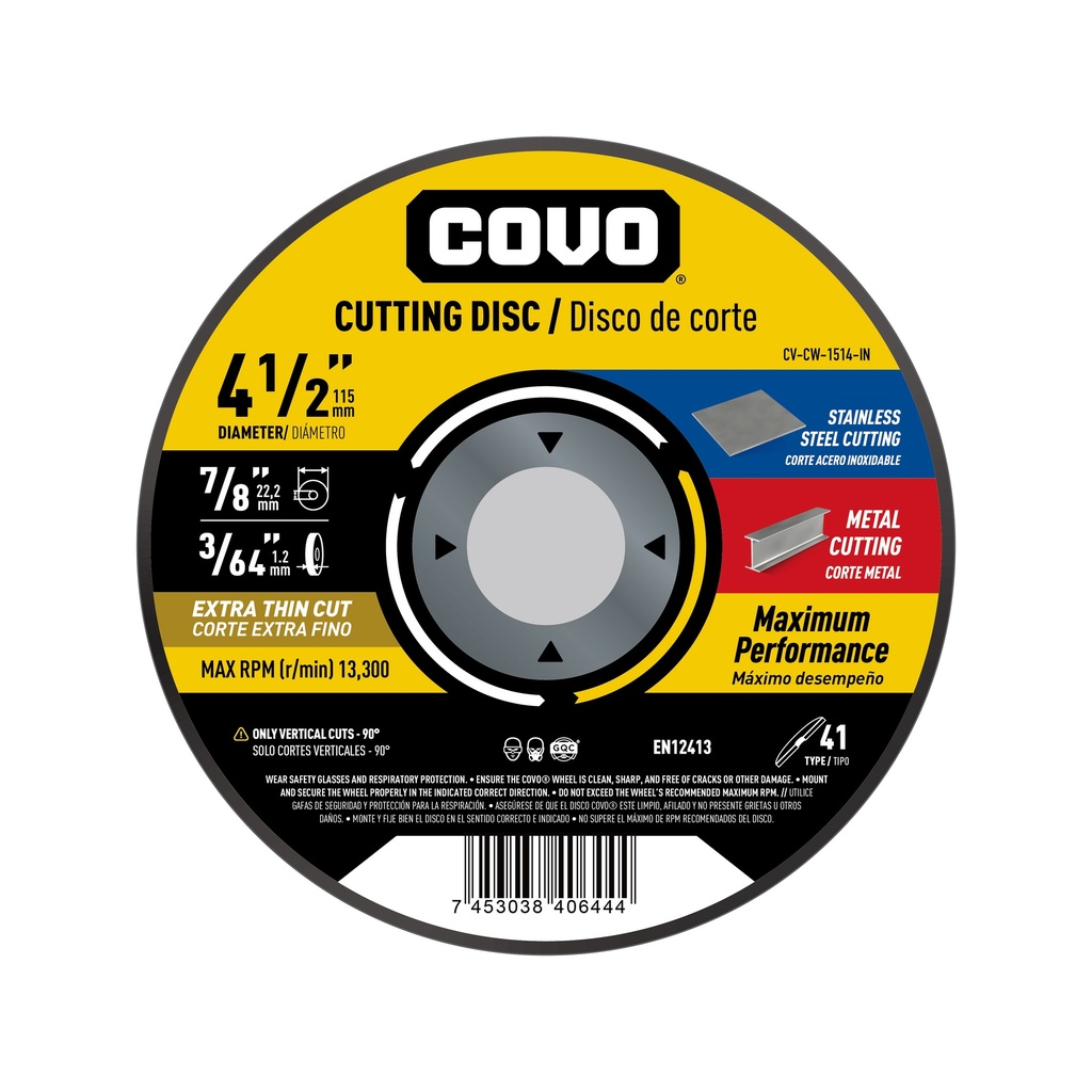 4-1/2" Ultra-Thin Cutting Disc - Metal & INOX