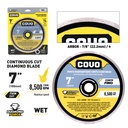 Continuous Rim Diamond Blade / For Smooth Concrete / Diamond Segments / 7" (180mm) / Wet