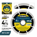 Segmented Diamond Cutting Blade / Wet & Dry / 1 Piece / 4 1/2" (115mm)