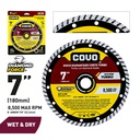 Turbo Diamond Cutting Blade / For Rough Concrete / Wet & Dry / 1 Piece / 7" (180mm)