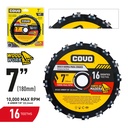 Dado Saw Blade / MN-Steel / 16 Teeth / 1 Piece / 7" (180mm)