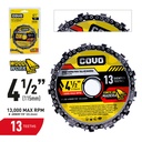 Carving Disc for Wood / 13 Teeth / 65MN Steel / 1 Piece / 4-1/2" (115mm)